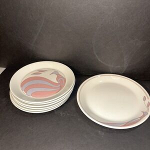 Vintage Syracuse China/Syralite Birds/ Pheasant Bread Plate And 6 Dessert Plates